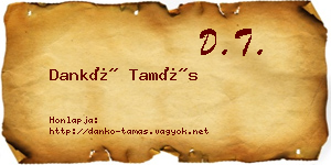 Dankó Tamás névjegykártya